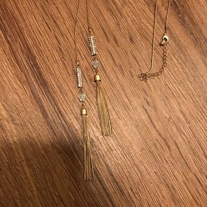 Women's long gold necklace